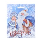 Пакет "Дед Мороз и Снегурочка", полиэтиленовый с вырубной ручкой, 45 х 38 см, 60 мкм - фото 11070816