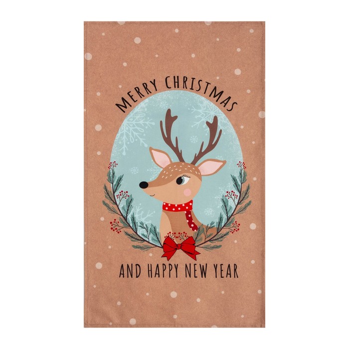 Новогодний подарочный набор Этель Deer: кухонное полотенце, прихватка, силиконовая форма - фото 1906058321