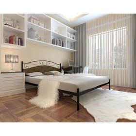 Кровать «Надежда», 1200 × 1900 мм, металл, изголовье мягкое, цвет чёрный