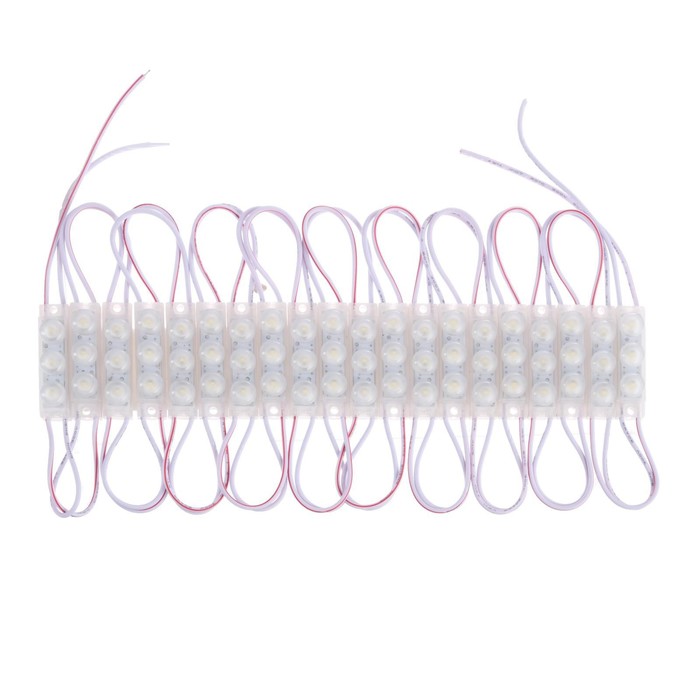 Светодиодный модуль, МИНИ, 1.5 Вт, 3 LED, 135 Lm, IP65, 6500К ,12V БЕЛЫЙ, набор 20 шт. - фото 1908967162