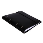 Тетрадь на 4-х кольцах А5, 120 листов в клетку DIAMOND Чёрная, пластиковая обложка, блок офсет - фото 24543276