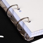 Тетрадь на 4-х кольцах А5, 120 листов в клетку DIAMOND Чёрная, пластиковая обложка, блок офсет - фото 24543277