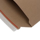 Конверт почтовый из картона 250 х 353 мм, прямой клапан, 400 г/м2, отрывная лента, крафт (комплект 5 шт) - фото 22819025