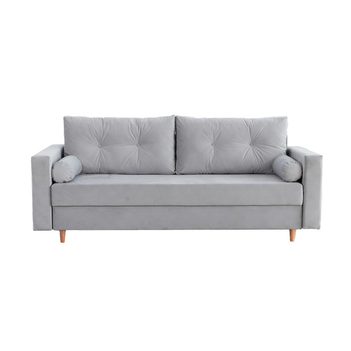 Прямой диван «Киото», механизм еврокнижка, велюр, цвет серый - Фото 1