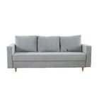 Прямой диван «Ванкувер», механизм еврокнижка, велюр, цвет серый - Фото 1