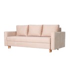 Прямой диван «Ванкувер», механизм еврокнижка, велюр, цвет бежевый - Фото 1