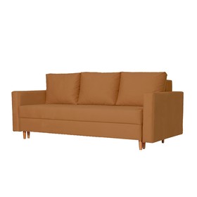 Прямой диван «Ванкувер», механизм еврокнижка, велюр, цвет оранжевый