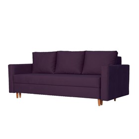 Прямой диван «Ванкувер», механизм еврокнижка, велюр, цвет фиолетовый