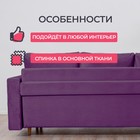 Прямой диван «Ванкувер», механизм еврокнижка, велюр, цвет фиолетовый - Фото 5