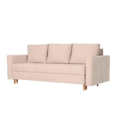 Прямой диван «Ванкувер», механизм еврокнижка, велюр, цвет пыльная роза