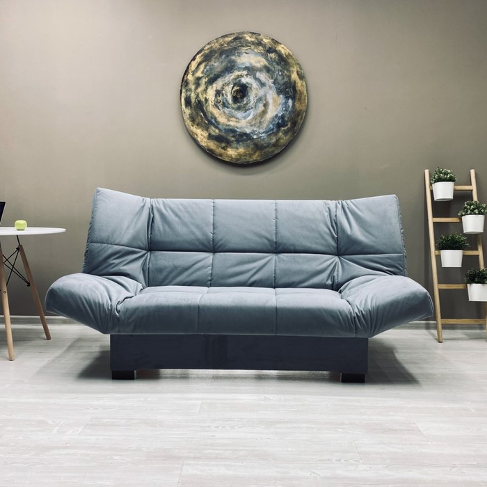 Диван прямой «Джакарта», механизм клик – кляк, велюр, цвет серый - Фото 1