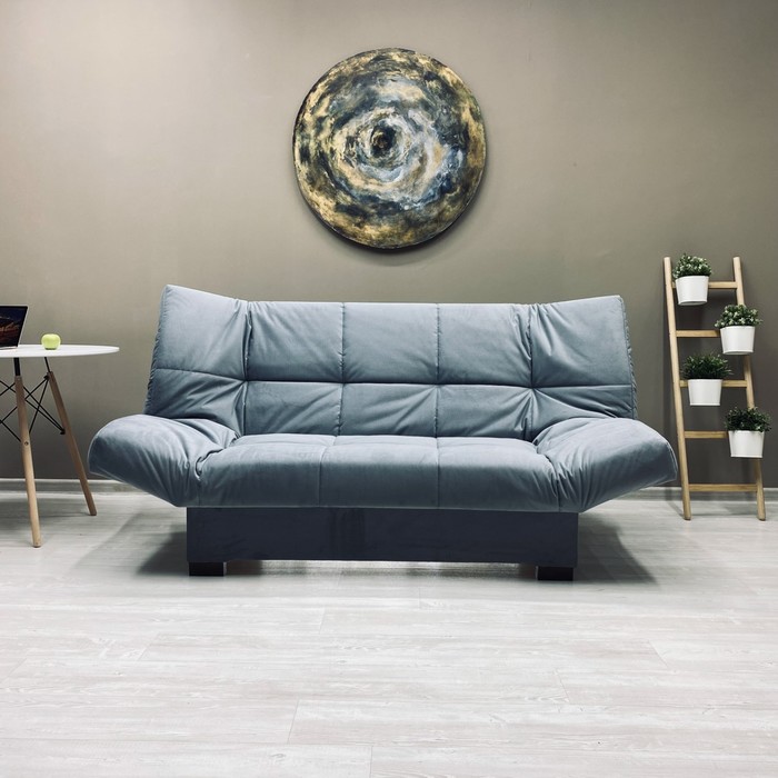 Прямой диван «Джакарта», механизм клик-кляк, велюр, цвет серый - Фото 1