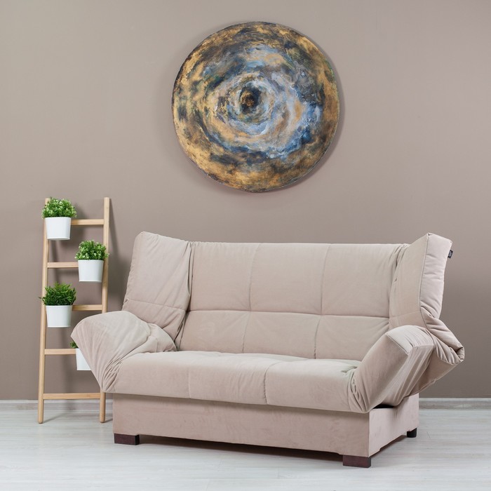 Прямой диван «Джакарта», механизм клик-кляк, велюр, цвет бежевый - Фото 1