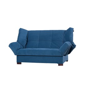 Прямой диван «Джакарта», механизм клик-кляк, велюр, цвет синий