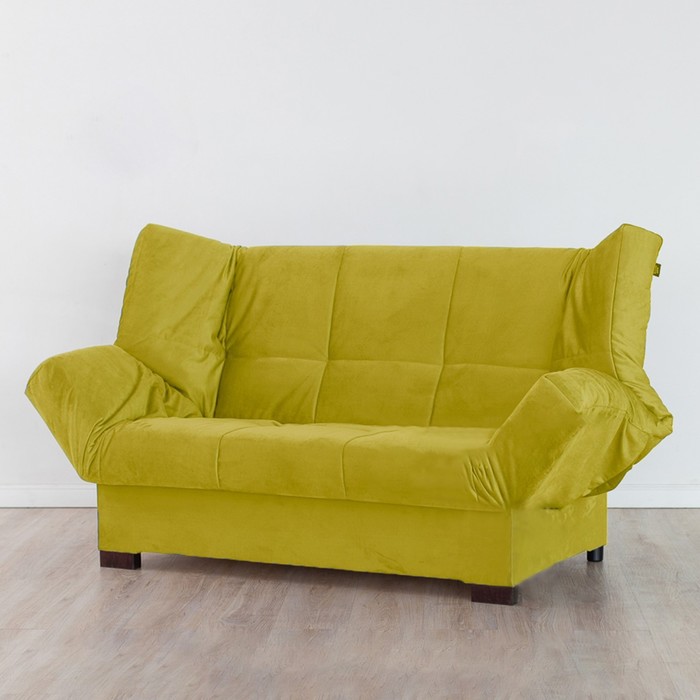 Диван прямой «Джакарта», механизм клик - кляк, велюр, цвет горчичный - Фото 1