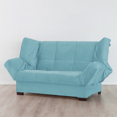 Диван прямой «Джакарта», механизм клик - кляк, велюр, цвет бирюзовый