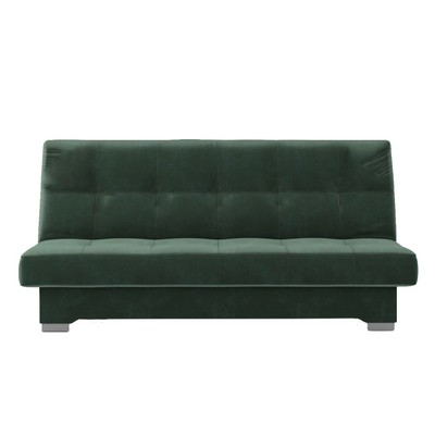 Прямой диван «Осло», механизм книжка, велюр, цвет зелёный