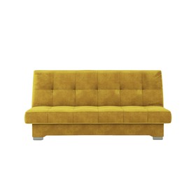 Прямой диван «Осло», механизм книжка, велюр, цвет горчичный