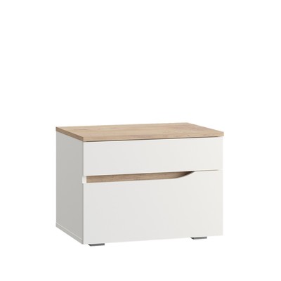 Тумба прикроватная «Муссон 16.03», 560×394×420 мм, цвет белый шагрень/дуб эндгрейн