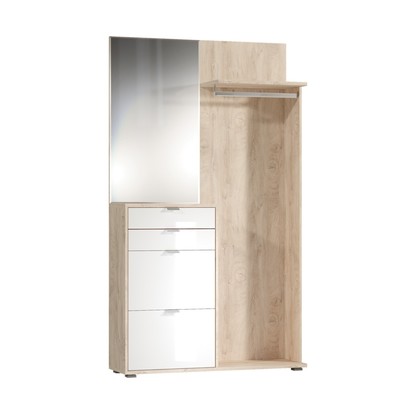 Прихожая «Нэкст 10.21», 1202×354×2100 мм, цвет дуб эндгрейн/белый глянец