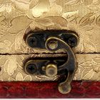 Шкатулка сундучок дерево "Золотые цветы" 7,5х5х5,5 см - Фото 3