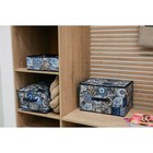 Короб стеллажный для хранения с крышкой Доляна «Мозаика», 40×30×25 см, синий - Фото 7