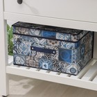 Короб стеллажный для хранения с крышкой Доляна «Мозаика», 40×30×25 см, цвет синий - Фото 5