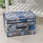 Короб стеллажный для хранения с крышкой Доляна «Мозаика», 40×30×25 см, цвет синий - Фото 6