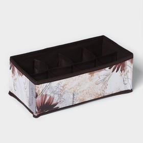 Органайзер для хранения белья Доляна «Астра», 8 отделений, 28×14×10 см, цвет коричневый