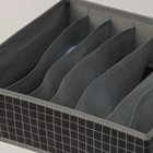Органайзер для хранения белья Доляна «Кло», 7 ячеек, 34×30,5×10 см, цвет чёрный - Фото 2