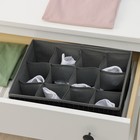 Органайзер для хранения белья Доляна «Кло», 12 ячеек, 32×24×12 см, чёрный - Фото 4