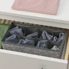 Органайзер для хранения белья Доляна «Фора», 8 ячеек, 28×14×10 см, цвет серый - фото 96082