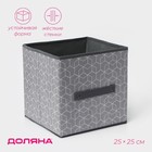 Короб стеллажный для хранения Доляна «Фора», 25×25×25 см, серый - Фото 1
