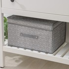 Короб стеллажный для хранения с крышкой Доляна «Фора», 40×30×25 см, серый - Фото 2