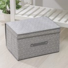 Короб стеллажный для хранения с крышкой Доляна «Фора», 40×30×25 см, серый - Фото 3