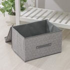 Короб стеллажный для хранения с крышкой Доляна «Фора», 40×30×25 см, серый - Фото 4