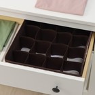 Органайзер для хранения белья Доляна «Браун», 12 ячеек, 32×24×12 см, цвет коричневый - Фото 3