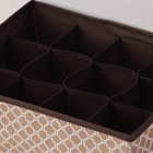 Органайзер для хранения белья Доляна «Браун», 16 ячеек, 32×32×12 см, цвет коричневый - Фото 6