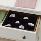 Органайзер для хранения белья Доляна «Браун», 16 ячеек, 32×32×12 см, коричневый - Фото 2