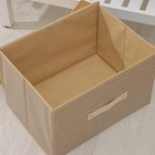 Короб стеллажный для хранения с крышкой Доляна «Гусиная лапка», 40×30×25 см, цвет бежевый - Фото 5