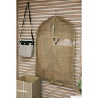 Чехол для одежды Доляна «Гусиная лапка», ПВХ окно, 60×90 см, бежевый - Фото 6