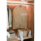 Чехол для одежды с ПВХ окном Доляна «Гусиная лапка», 90×60 см, цвет бежевый - Фото 9
