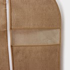 Чехол для одежды с ПВХ окном Доляна «Гусиная лапка», 90×60 см, цвет бежевый - Фото 5