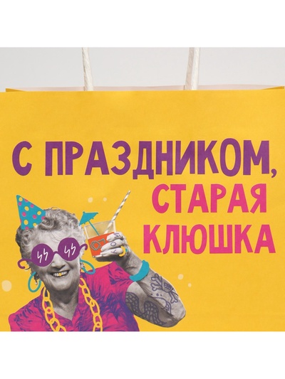 Пакет подарочный «Старая клюшка», 22×22×11 см