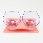 Миски пластиковые на розовой подставке 27,5 х 14 х 15 см прозрачные - Фото 2