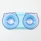 Миски пластиковые на голубой подставке 30 х 15,5 х 12 см прозрачные - фото 6669494