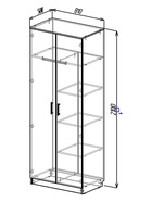 Шкаф двухстворчатый распашной «Клик Мебель», 810×500×2100 мм, цвет белый - Фото 3