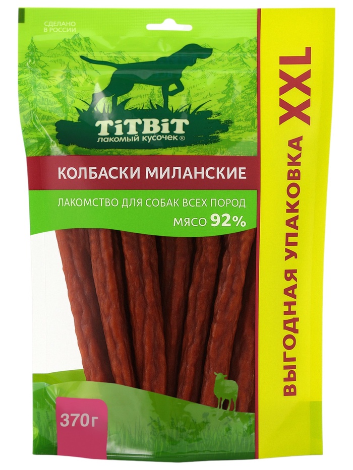 Лакомство TitBit для собак Колбаски Миланские, для всех пород 370 г - Фото 1