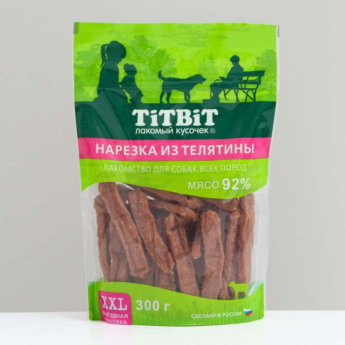 Лакомство TitBit для собак Нарезка из телятины, для  всех пород, 300 г - Фото 1