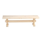 Лавочка (скамейка) деревянная усиленная из хвои для бани и дачи, 160 х 38 х 42 см, без спинки 920896 9208963